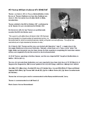 A preview of a PDF biography for Challoner, Thomas William
